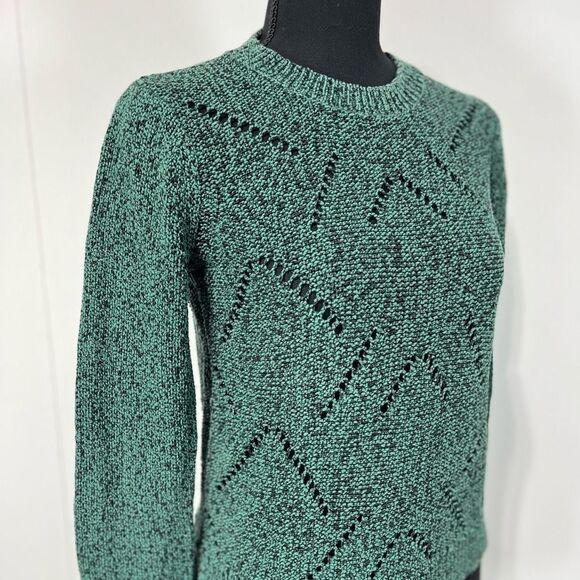 Banana Republic Open Knit Crew Neck Sweater Size XS Women’s Green - Picture 1 of 12
